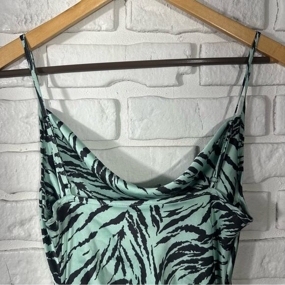 WAYF Leola Ruched Zebra Camisole Slip Dress Size XS - Picture 4 of 10